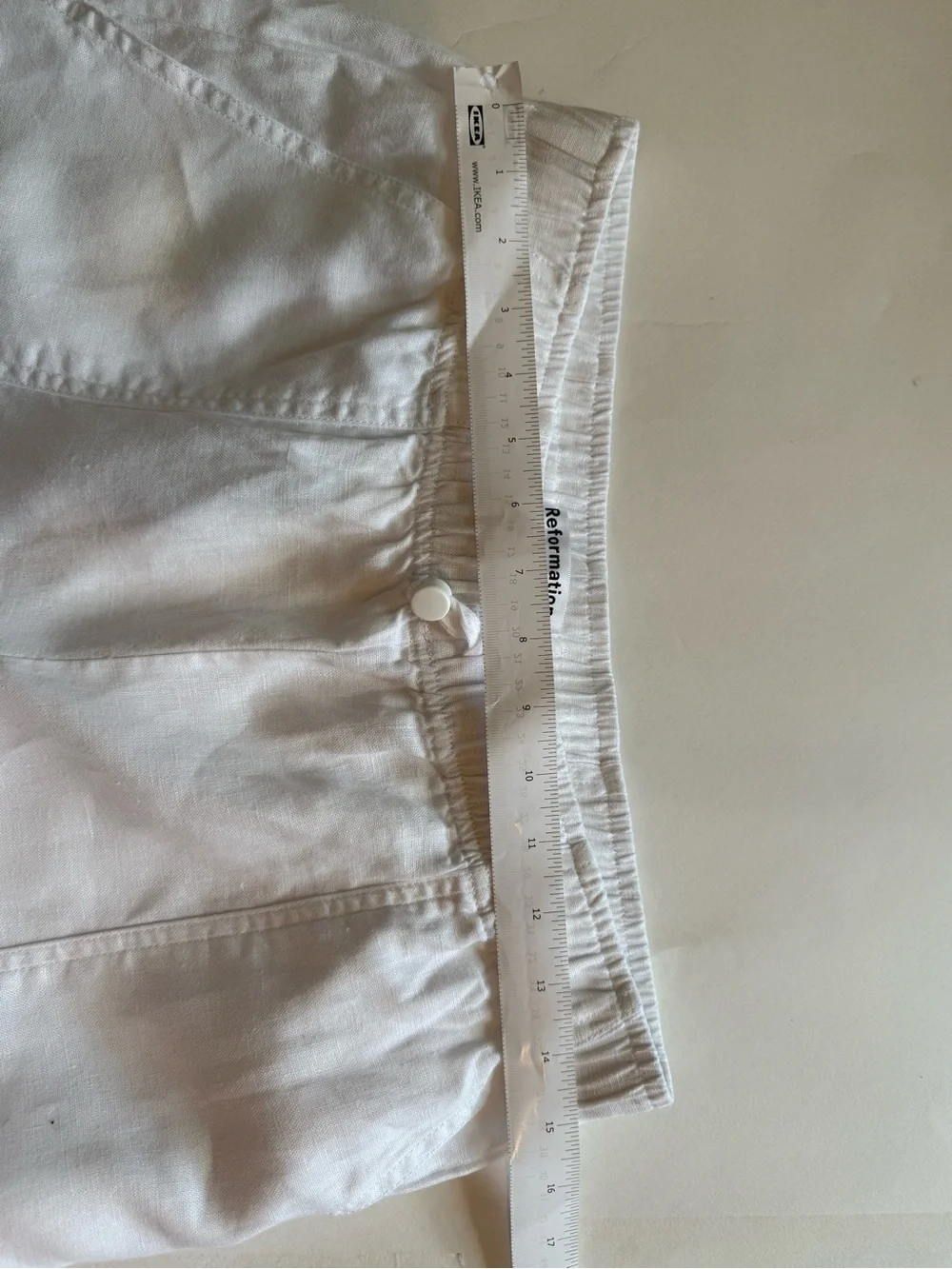 Reformation White Elastic-Waist wide leg linen pants - Picture 7 of 7